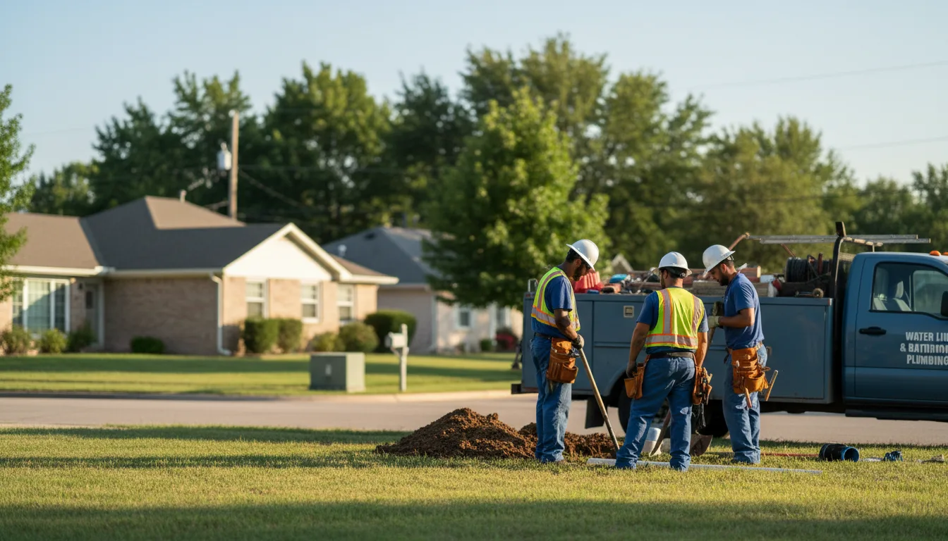 Residential water line and bathroom plumbing service in Sanford, TX
